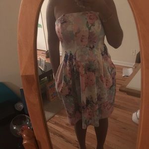 Strapless floral dress WORN ONCE